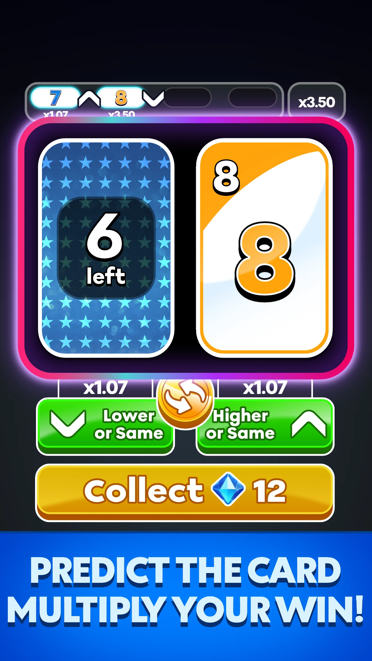 Hilo : Hi Lo Card Game screenshot