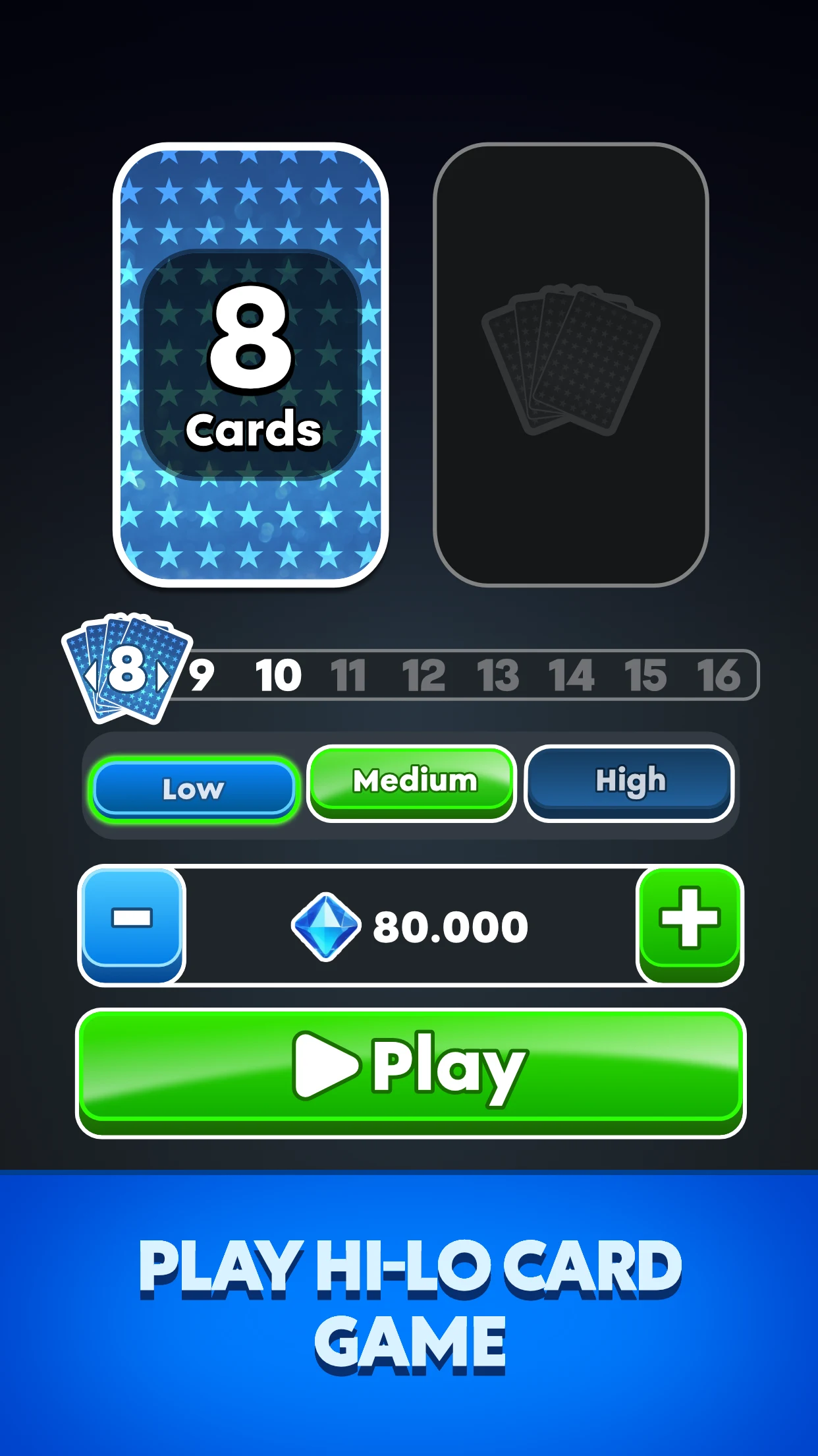 Hilo : Hi Lo Card Game screenshot