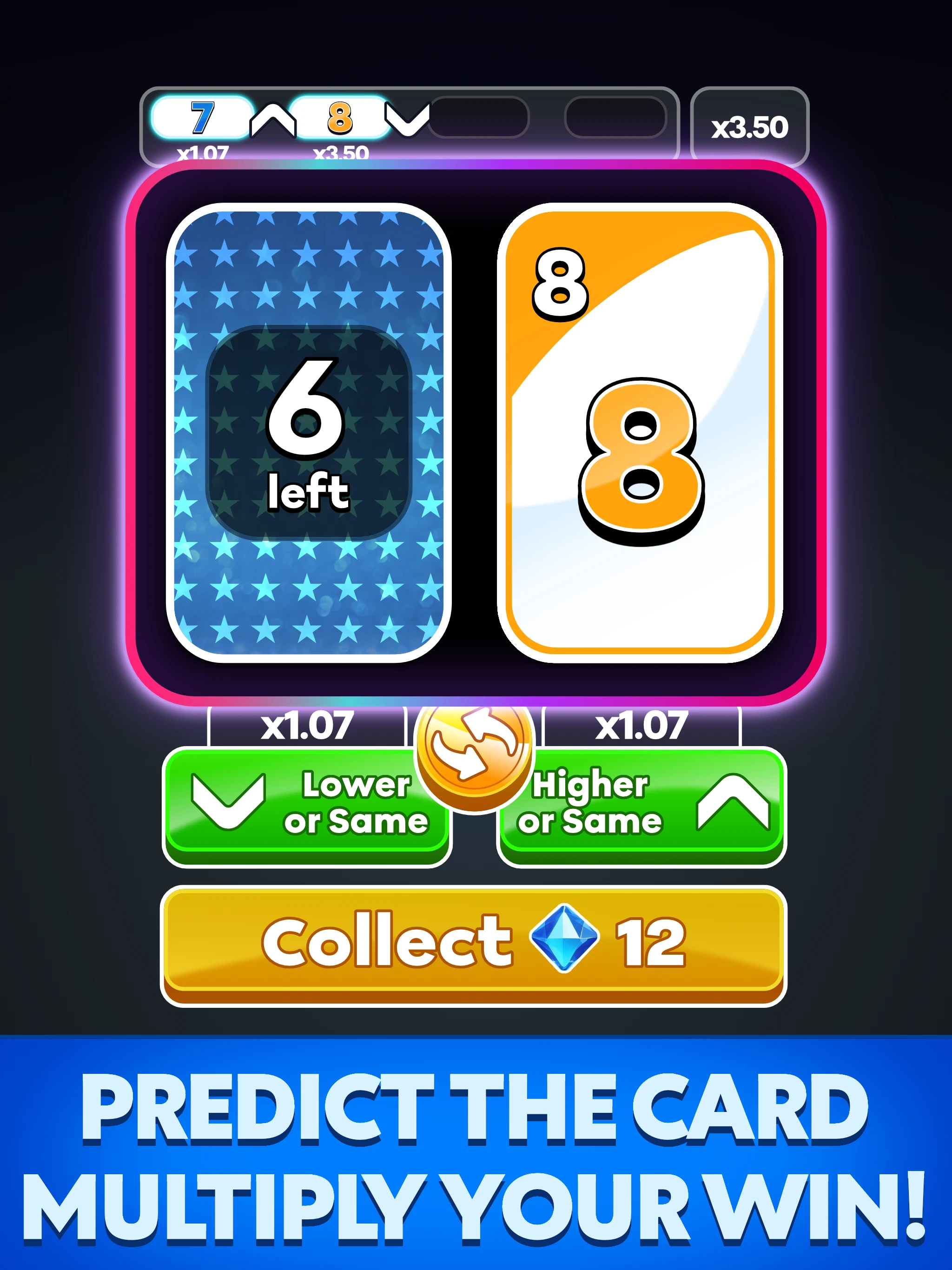 Hilo : Hi Lo Card Game screenshot