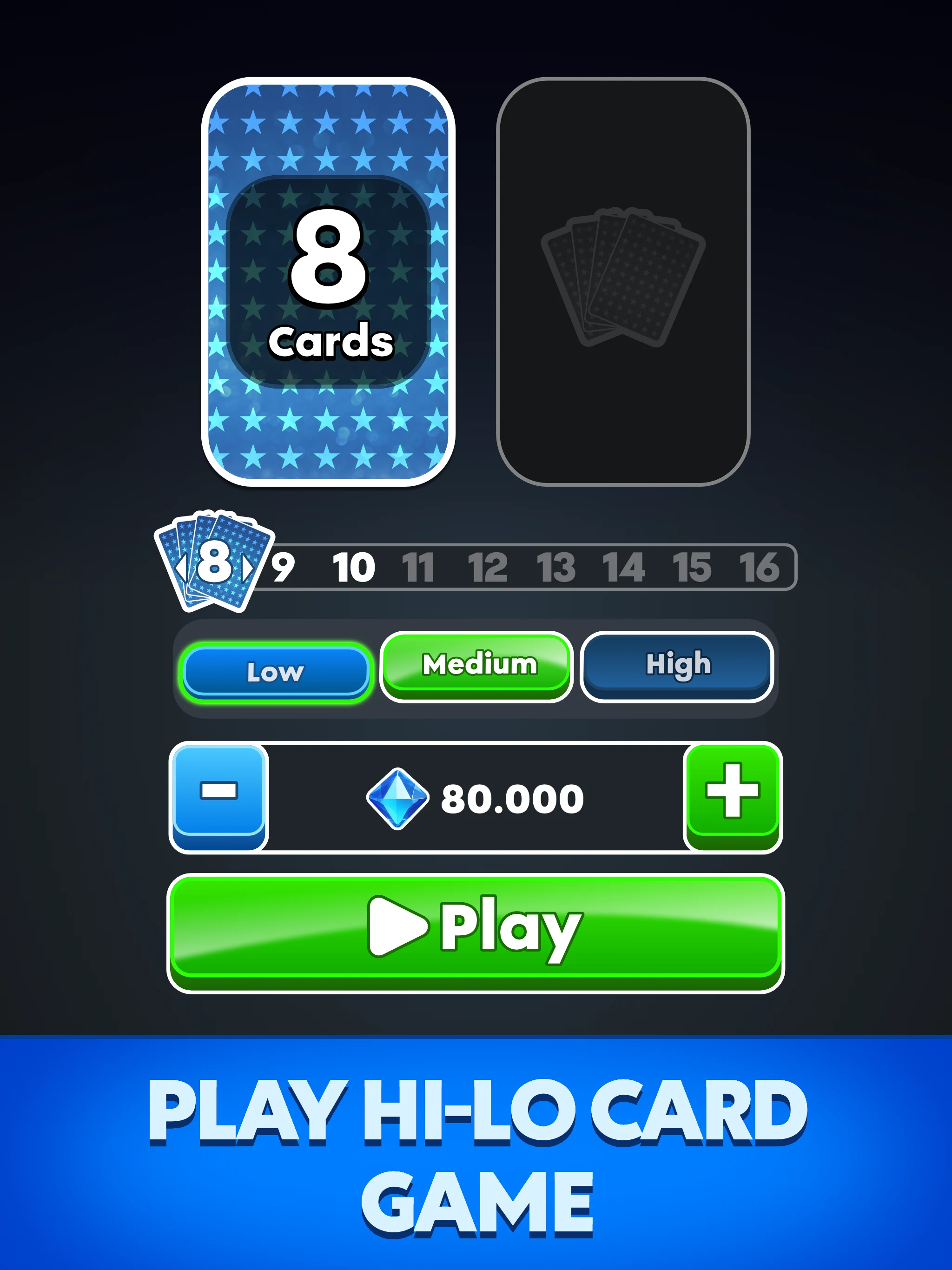 Hilo : Hi Lo Card Game screenshot